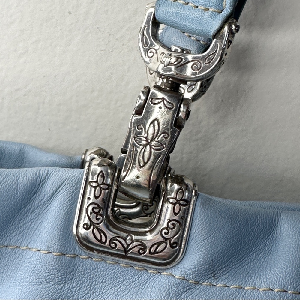 Brighton Leather Heart Small Tote Bag C740004 Cornflower Blue - Picture 2 of 15